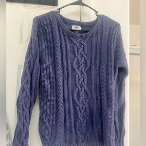 Purple Cable Knit Sweater